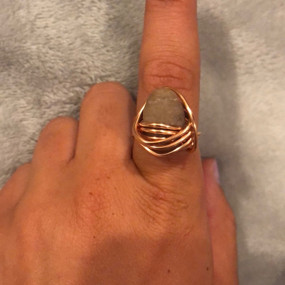handmade ring stone ring from emerald isle NC